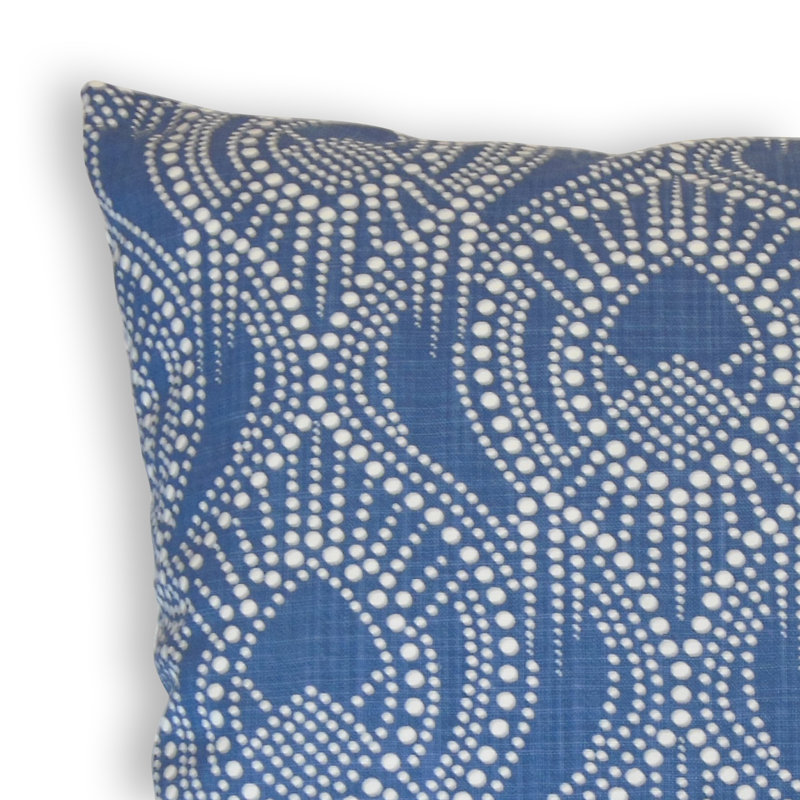 Coussin décoratif en coton Maroney, Hauteur (18 po) x largeur (18 po), Bleu marine
