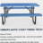 72" Expanded Metal Rectangular Picnic Table, Blue With Umbrella Hole