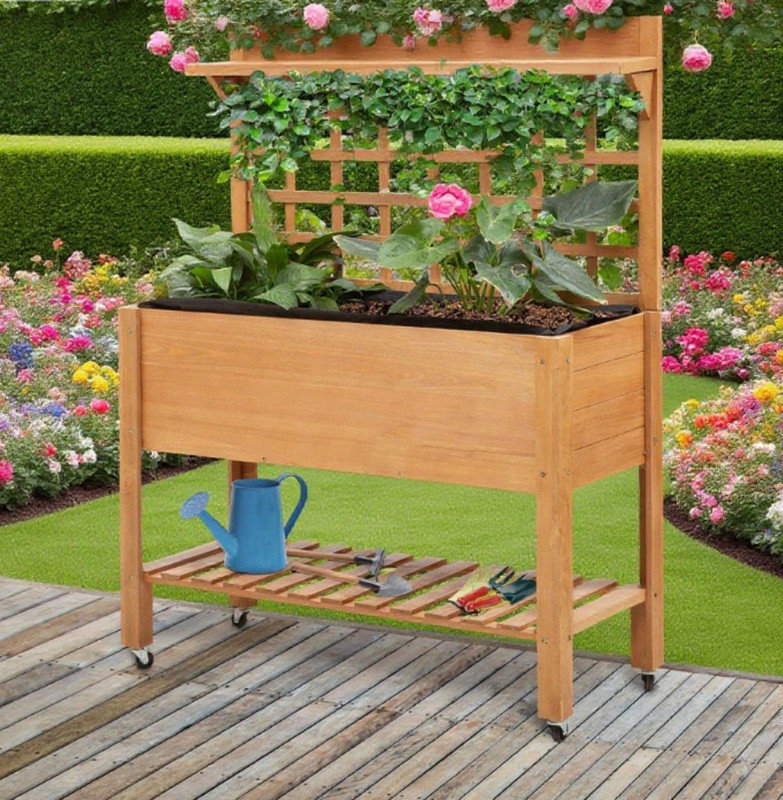 Jardinière surélevée en bois massif