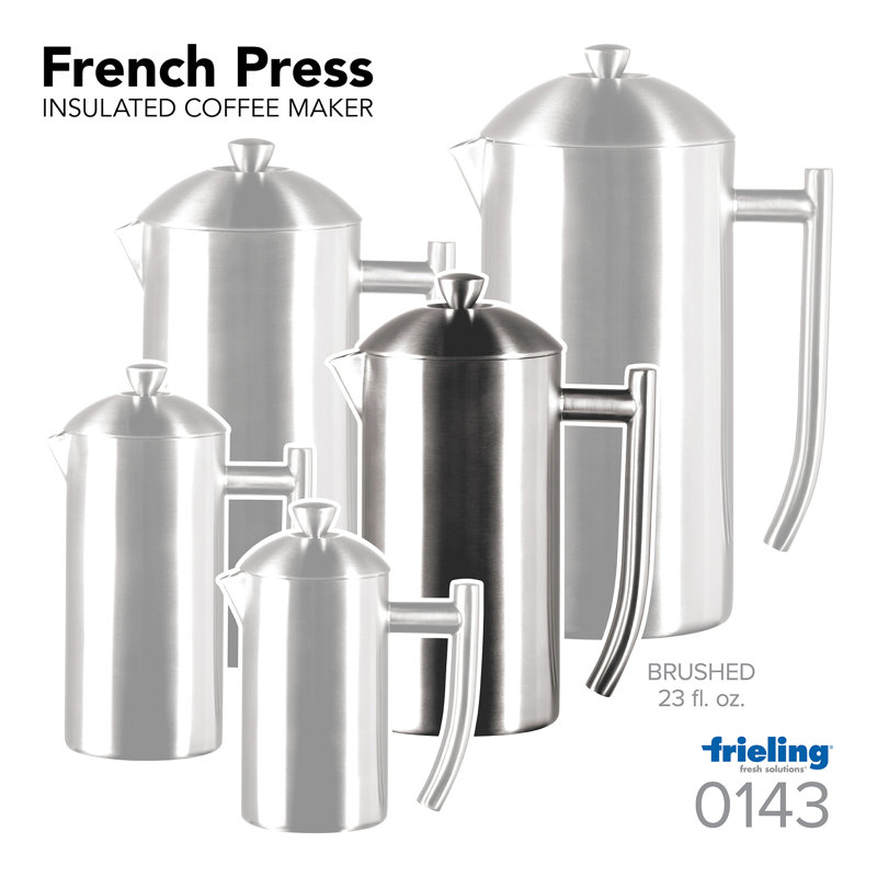 Frieling Brushed Stainless Steel French Press, 23 Oz.