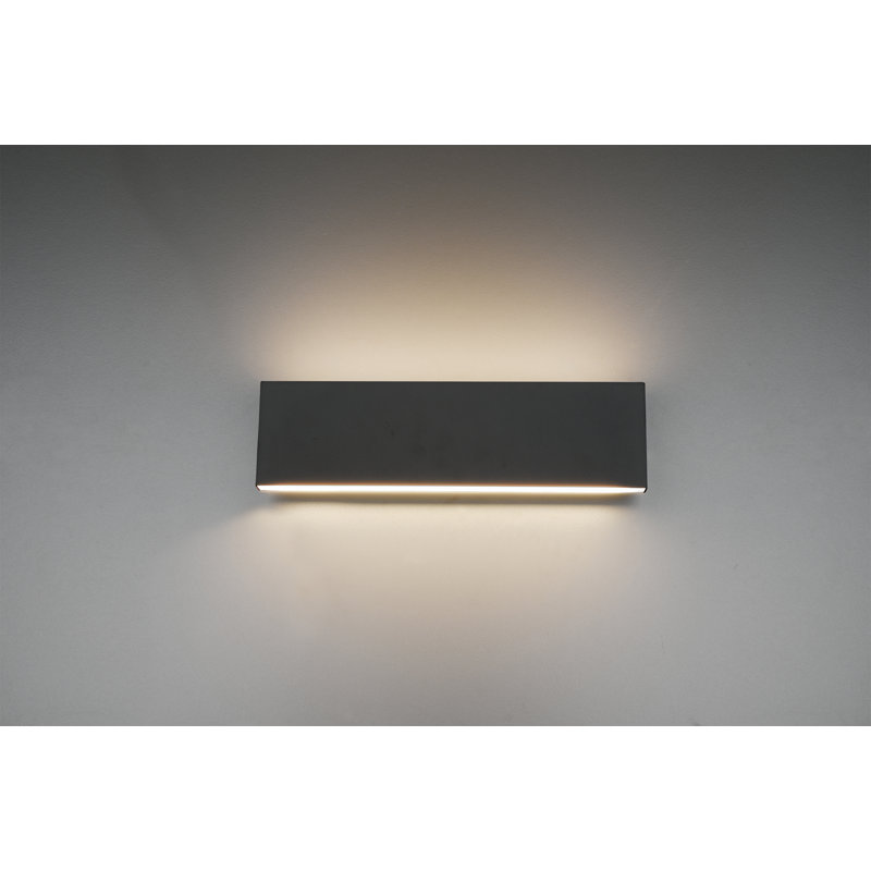 Cornman 2 - Light LED Dimmable Up & Downlight, 8cm H x 28cm W x 4.5cm D, Black