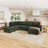 Brunella 111.4'' W Corduroy Modular Sleeper Sectional with Storage -817320973