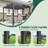 Aluminum Frame Patio Pergola with Adjustable Louvered Roof-105591038-105591036