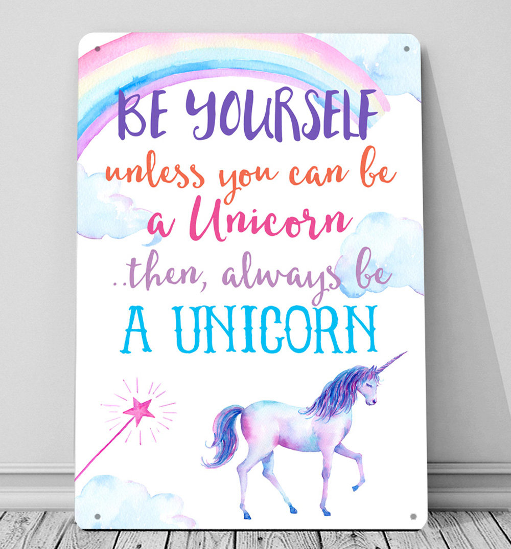 'Be Yourself' - Unframed Typography Print on Metal