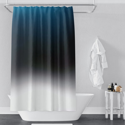 Blue, Black and White Ombre Shower Curtain