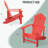 Adirondack Chair, Outdoor Oversized Patio Chair Poly Lumber Weather Resistant & Durable Fire Pits Chair,Red-2076355646