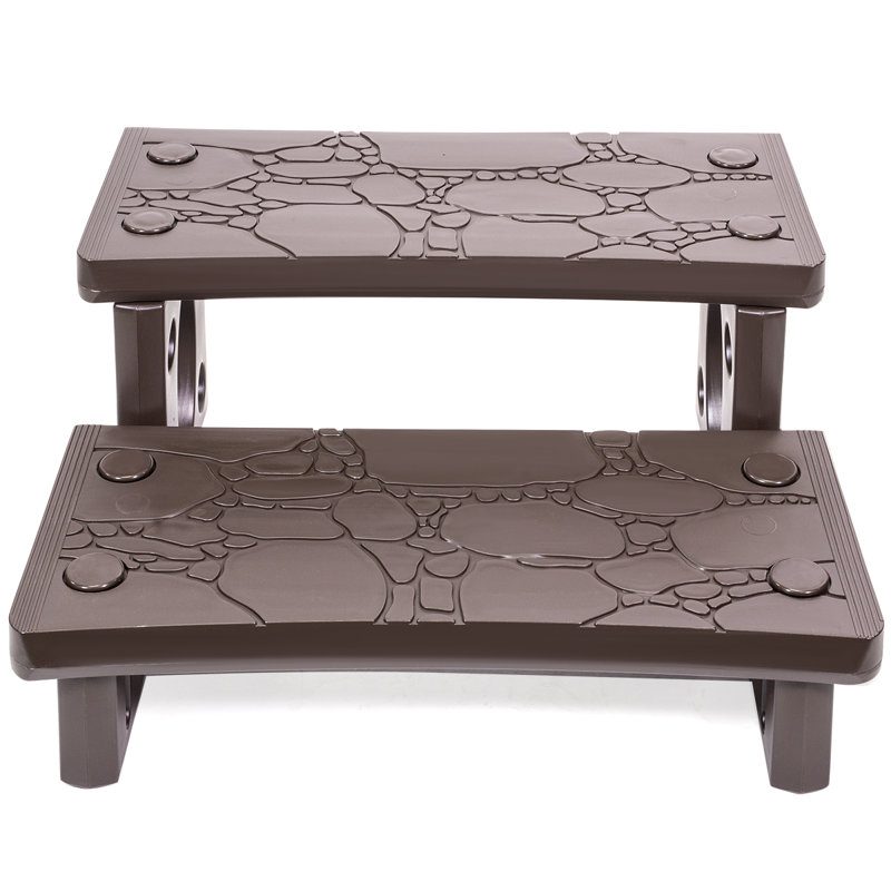Mocha Plastic Anti-Skid 2-Step Spa and Pool Steps