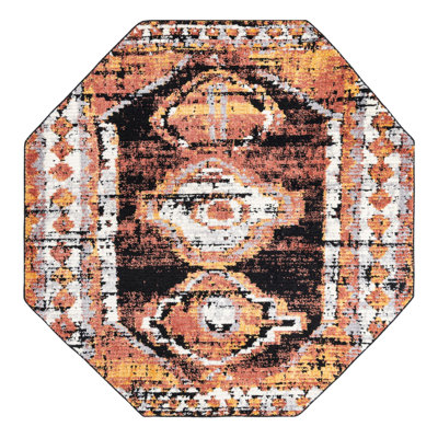 Tapis oriental en terre cuite Ithalia