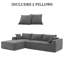 Canapé modulaire en L Chenille-680483149