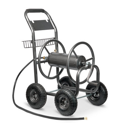 Chariot-enrouleur de jardin en métal