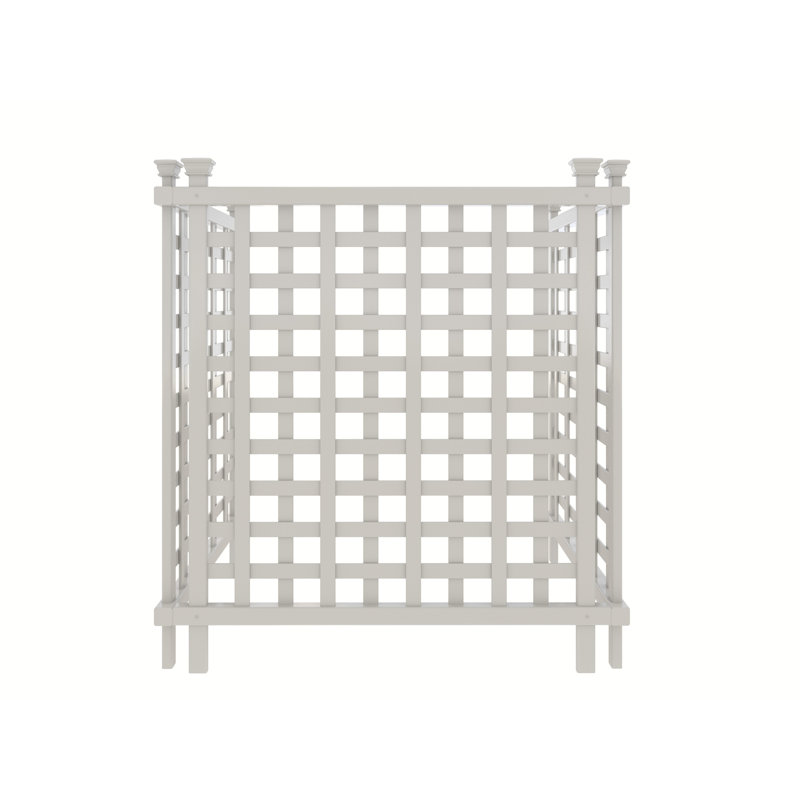 Enclo Liberty Lattice 3.5 ft. x 3 ft. White Vinyl AC Screen Fence Panel
