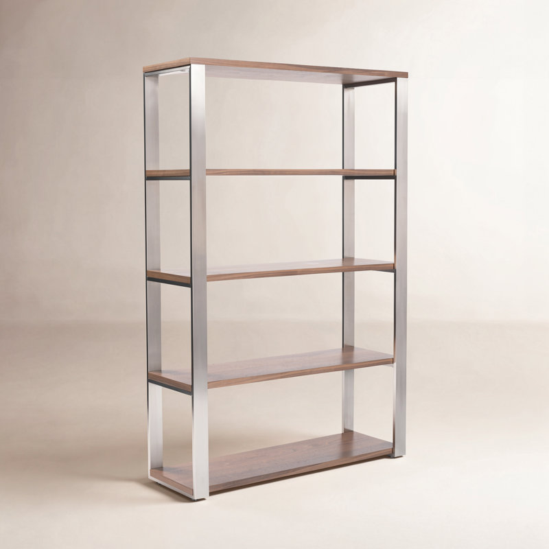 Kenyon Shelving Unit, Silver/Walnut