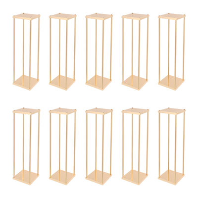 10 présentoirs à fleurs modernes en acier doré 7,87 x 7,87 x 31,5 po pour mariage, fête et événements