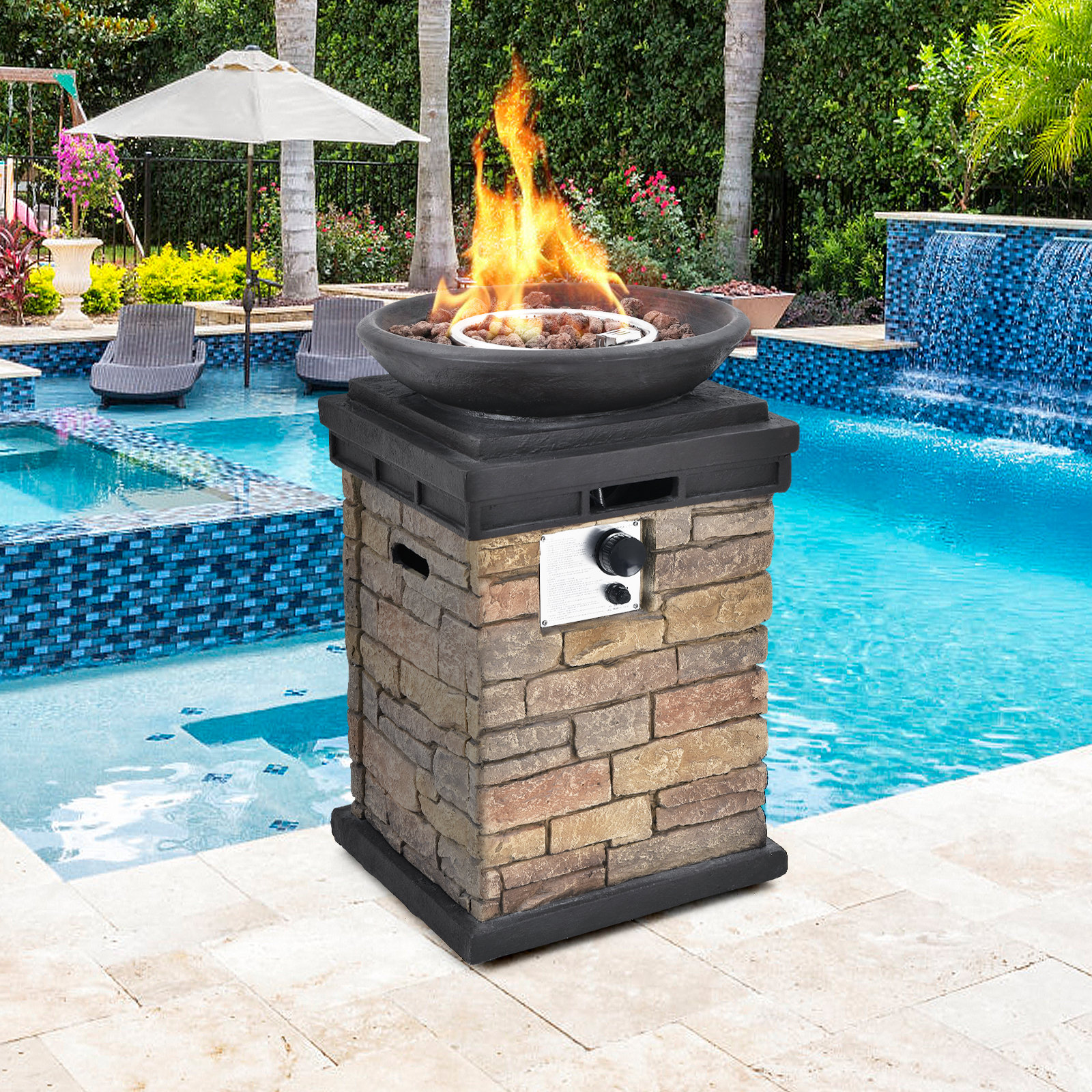 propane outdoor fire column