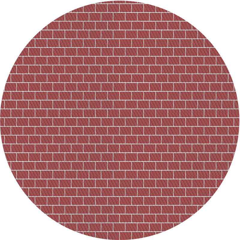 Tapis de zone rouge à motifs, Rond 7 pi