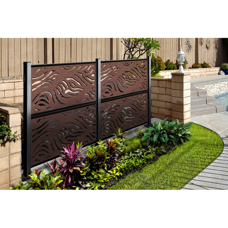 2' x 4' Black Metal Privacy Panel Frame Kit for Outdeco Hardwood Panels (3 Frames Per Kit)