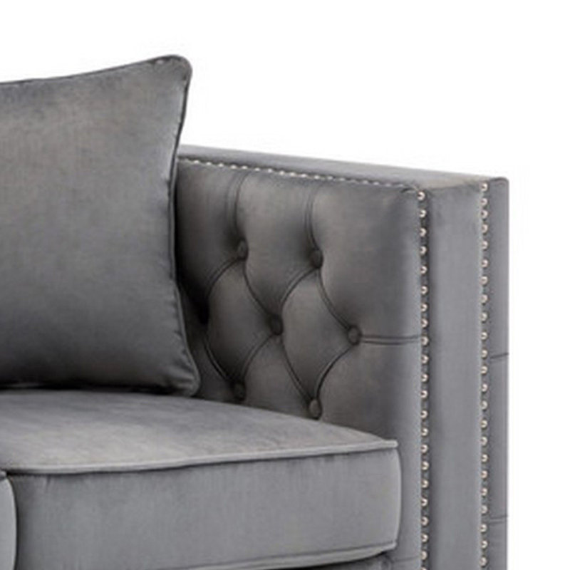 Causeuse Corio, Velours gris velours