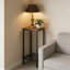 Grande table d'appoint industrielle avec tablettes réglables en maille, table de bout multifonctionnelle pour le salon, la chambre à coucher, le bureau, brun rustique et noir