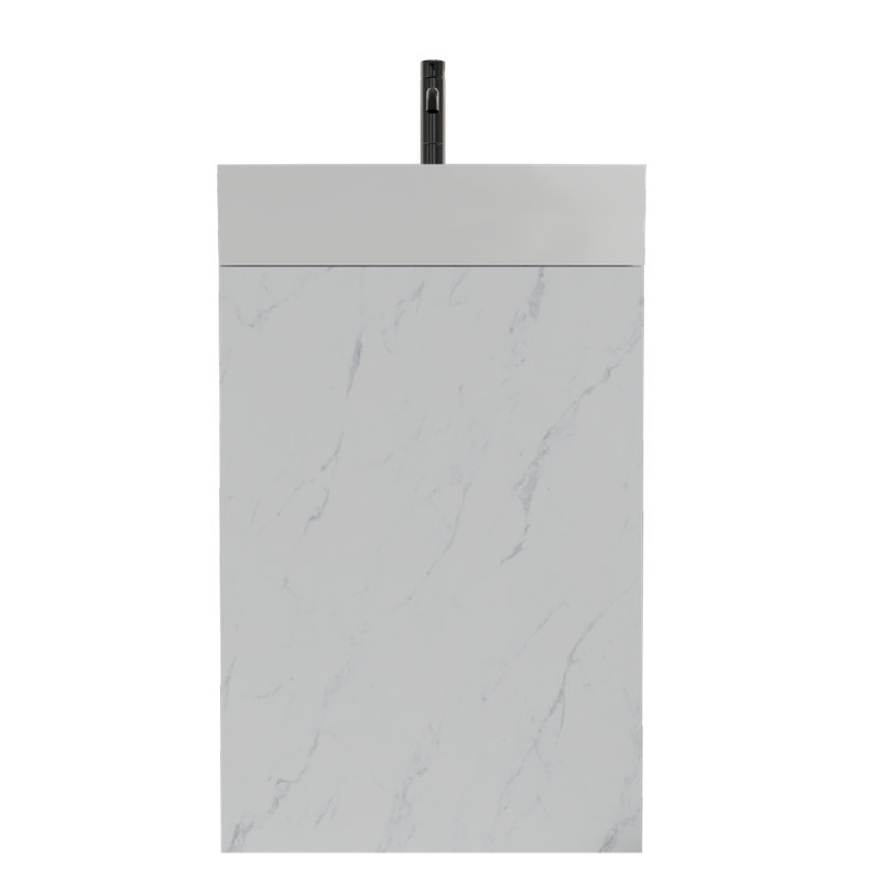 Roca-20F-123 Meuble-lavabo à finition marbre blanc 20 "sans lavabo, armoire de salle de bain autoportante pour salle de bain moderne, KD