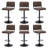 Adjustable PU Leather Bar Stool with Backrest, Footrest & 16" Stable Base-1715576814
