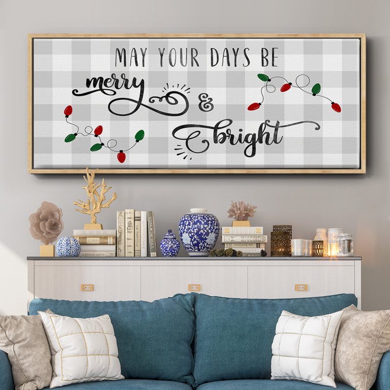 Buffalo Check Merry- Framed Canvas