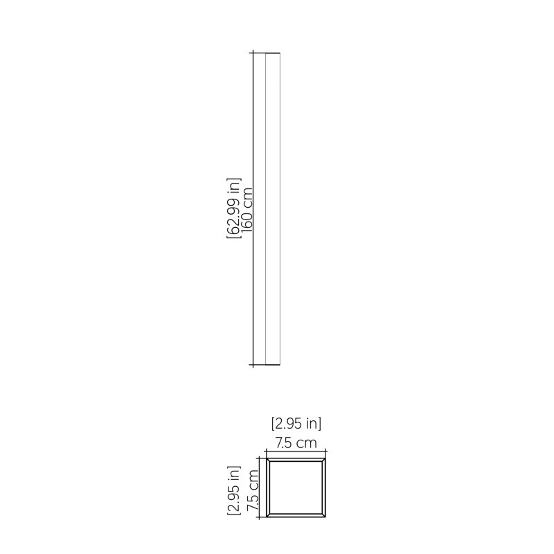 Lampe murale à DEL Linea Accord, H 62,99 po x l 2,95 po x P 2,95 po, Gris anthracite