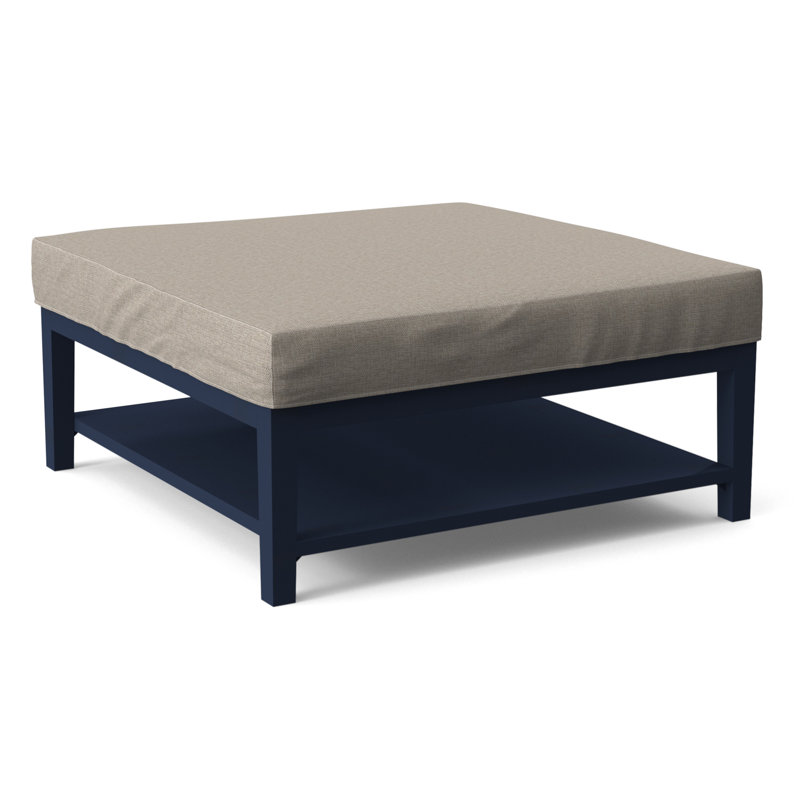 Hammond Square Ottoman, Beige Performance Fabric; 0851-73, Celery Finish