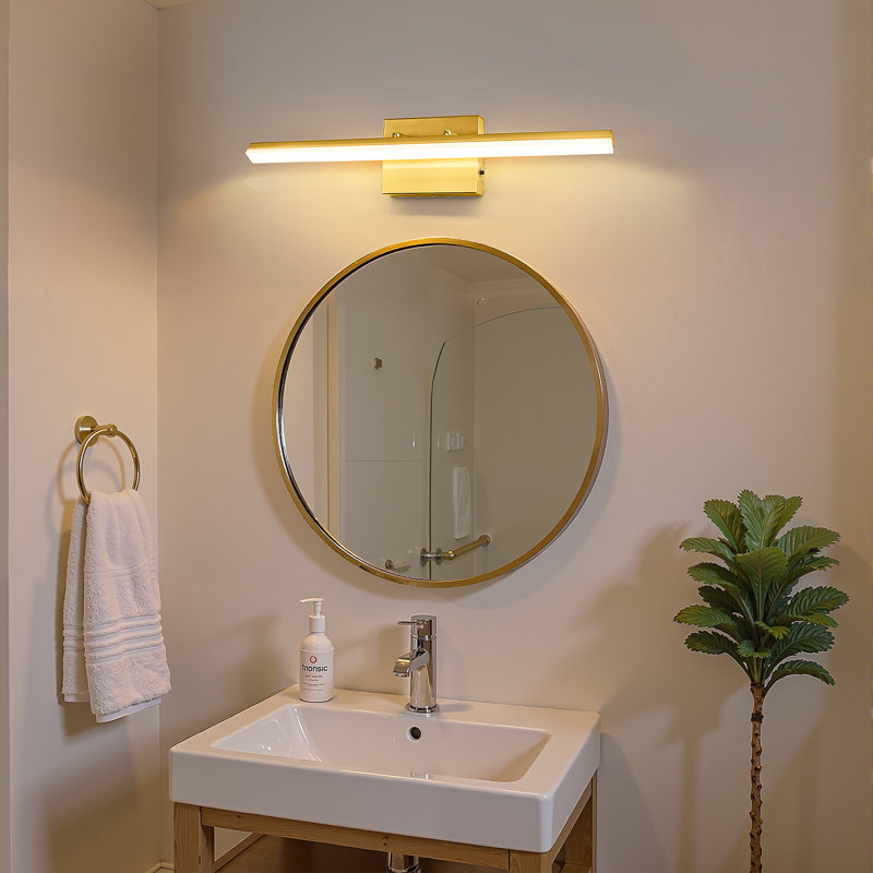 Wall Mounted Acrylic Light Bar Bathroom Vanity Light 3000K/4000K/5000K, Bronze, 1" H x 24" D x 5.1" W