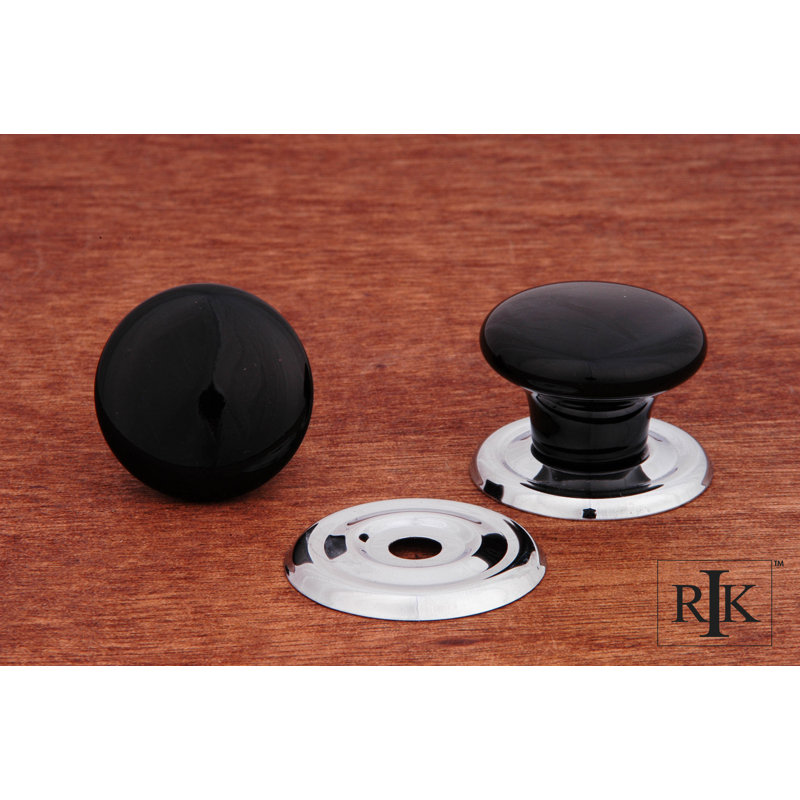 CK Series 1 1/4" Diameter Mushroom Knob, Black / Chrome