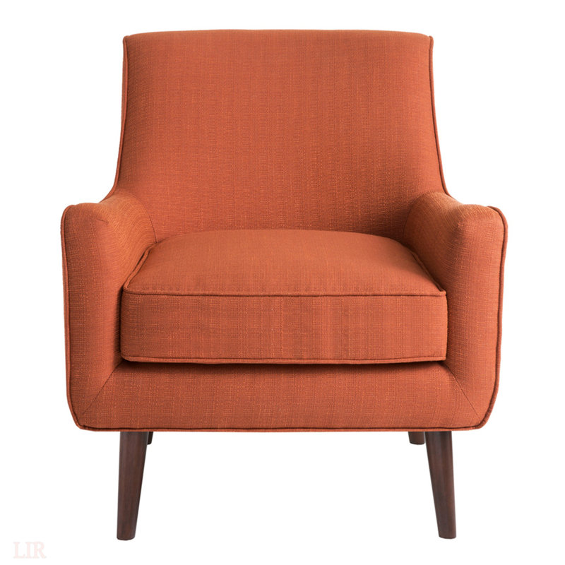 Fauteuil d'appoint de style Mid-Century, Polyester orange brûlé