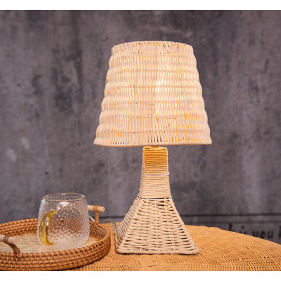 Lampe de table haute en rotin 15 po avec interrupteur à intensité variable de 80 po Pedri