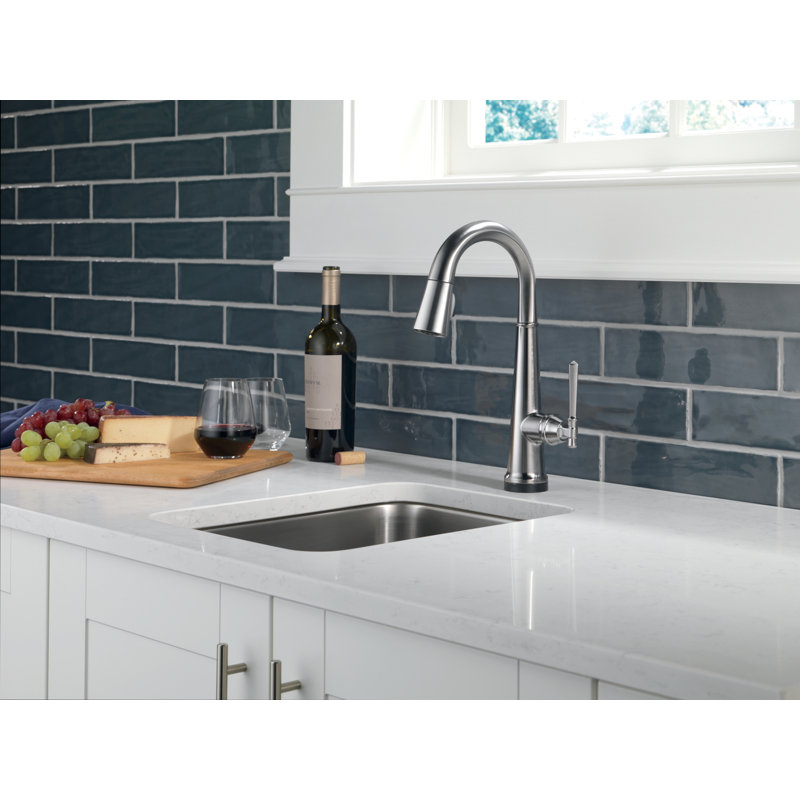 Robinet de cuisine à poignée simple Emmeline, Acier inoxydable arctique Lumicoat