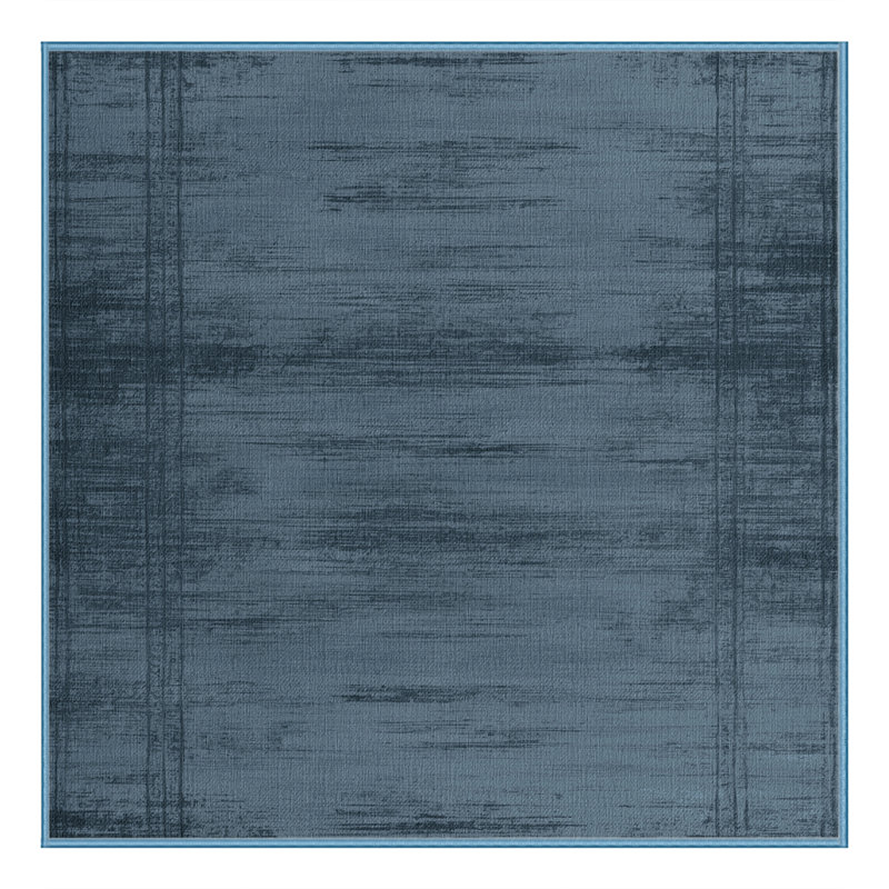 Tapis bleu abstrait lavable à la machine, Carré 5 pi