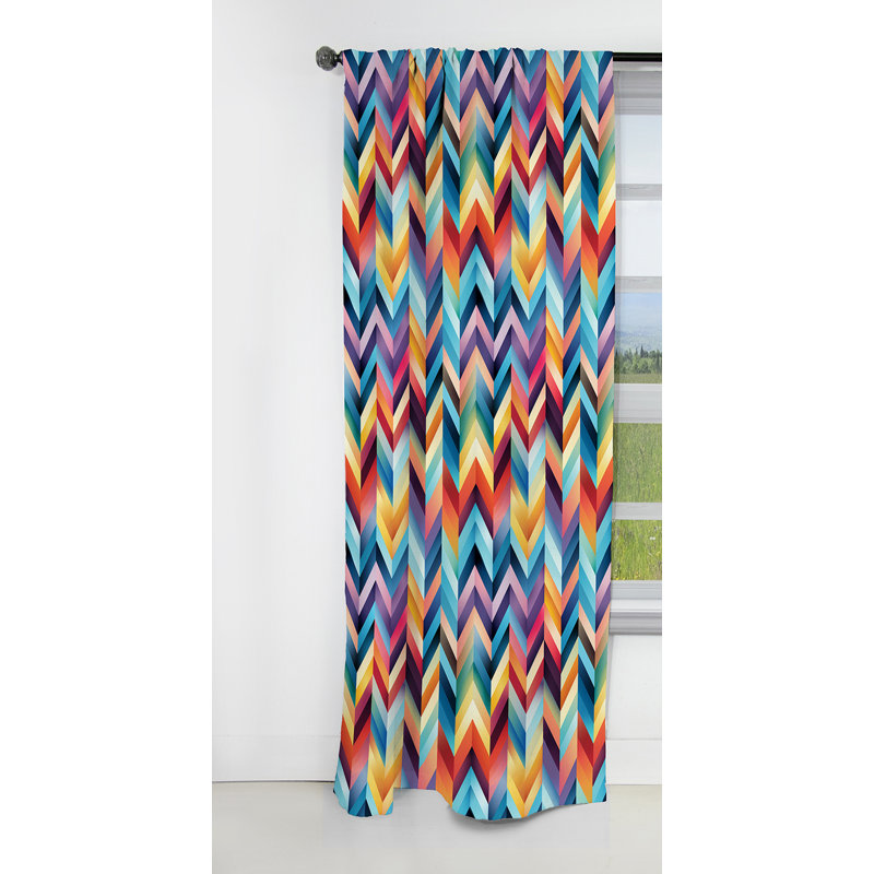 Motif à chevrons en mosaïque de la culture - Rideau occultant - 1 panneau, L 52 po x L 90 po