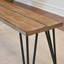 Banc de salle à manger industriel en bois, finition rustique pin foncé