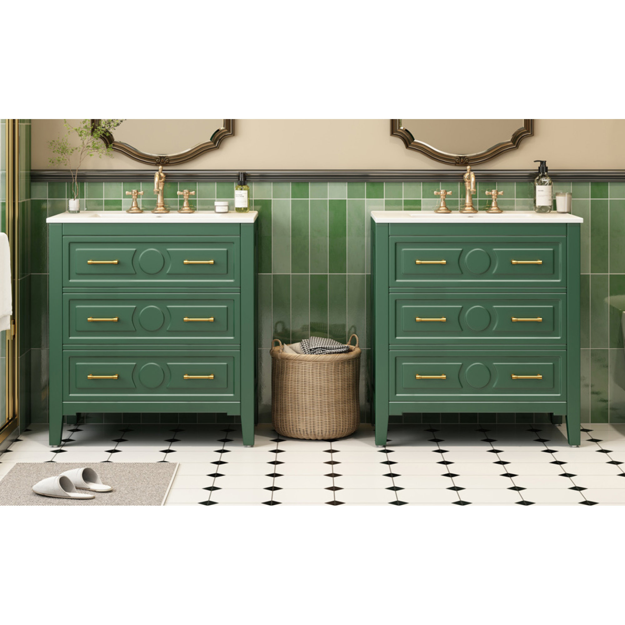 Picture Idea: George Oliver Elegant Storage Solution Solid Wood Retro Bathroom Use