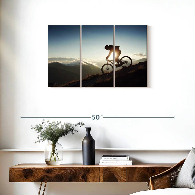 Sireci Biking Downhill, 20" H x 33" W