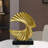 Gold Ocean Wave Statue, Modern Abstract Art