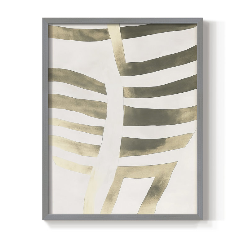 Abstrait, reproduction encadrée «CCXCI» - prête à être accrochée - fabriquée aux États-Unis, H 10 po x l 8 po, Gris