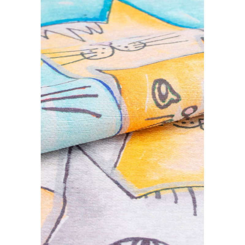 Tapis décoratif coloré avec cerfs-volants mignons pour enfants, Rectangle 3 pi 10 po x 5 pi 3 po