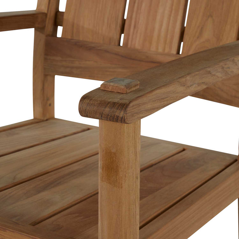 Chaise avec accoudoirs Croquet, Pas de soudure, Teck huître, Perigold ‑ motif de clé onyx