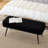 43.3"W Modern Upholstered Bench with Metal Frame and Teddy Fabric-1424308444