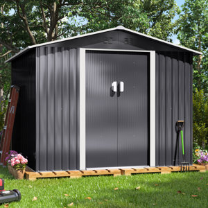 (incomplete box 1 of 2) 8 ft. W x 8 ft. D Metal Storage Tool Shed Outdoor Storage Shed With Sliding Doors and Vents