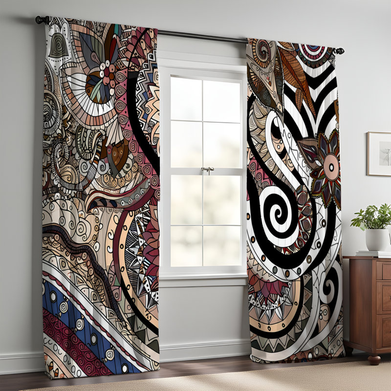 Paire de rideaux en polyester Choun, L 20 po x L 52 po