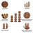 Foxx Modern Neutral Hollis Wood Candle Sticks, Set of 3 - 6" x 6" x 22"-101800209