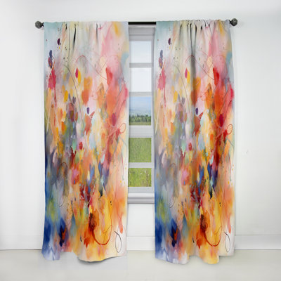 Colorful Transformations Of Flow II - Liquid ink Curtain - Velvet Room Darkening - 1 panel