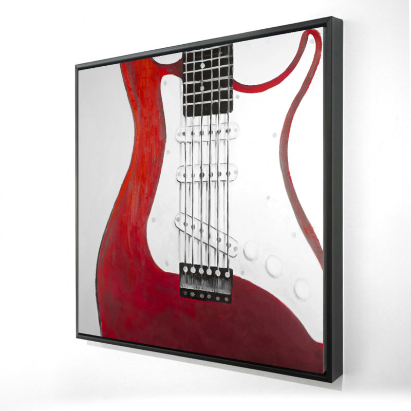"Guitare électrique rouge" sur toile