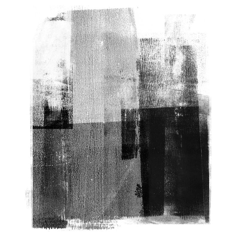 Galleryj9 - Abstrait industriel minimaliste noir et blanc, H 20 po x l 20 po