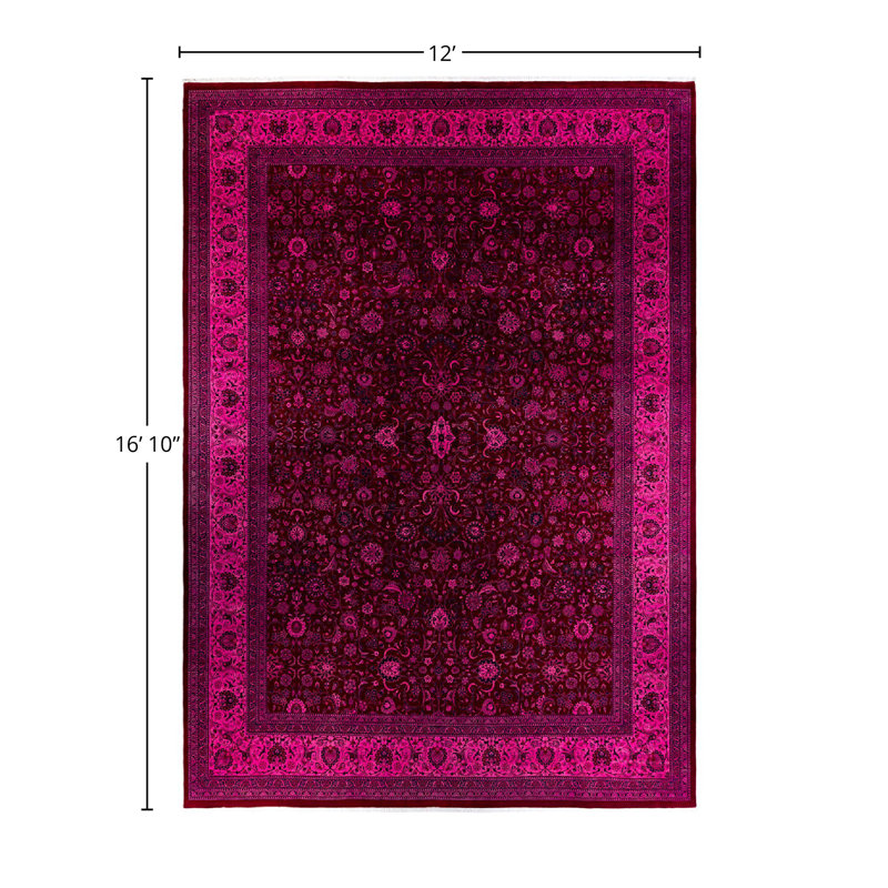 Shahab One-of-a-Kind 12' 0" X 16' 10" New Age Rectangular Wool Area Rug Pink