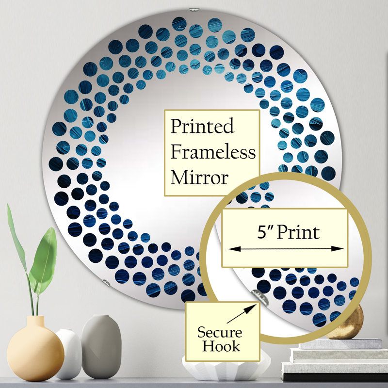 Hafiza Circle Mirror, 23.6" x 23.6", Blue Swirl I 